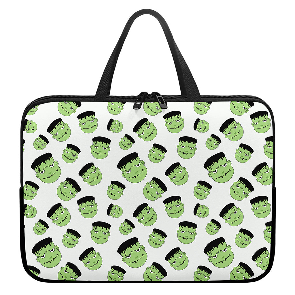 Halloween Frankenstein Pattern Print Laptop Sleeve With Handle