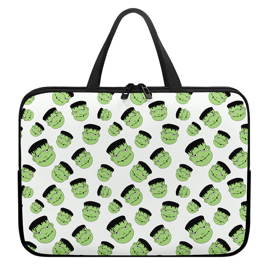 Halloween Frankenstein Pattern Print Laptop Sleeve With Handle
