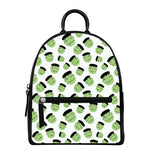 Halloween Frankenstein Pattern Print Leather Backpack