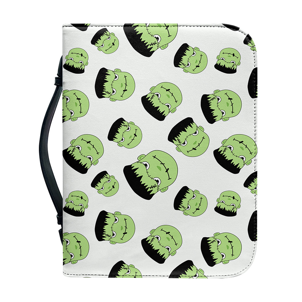 Halloween Frankenstein Pattern Print Leather Bible Cover