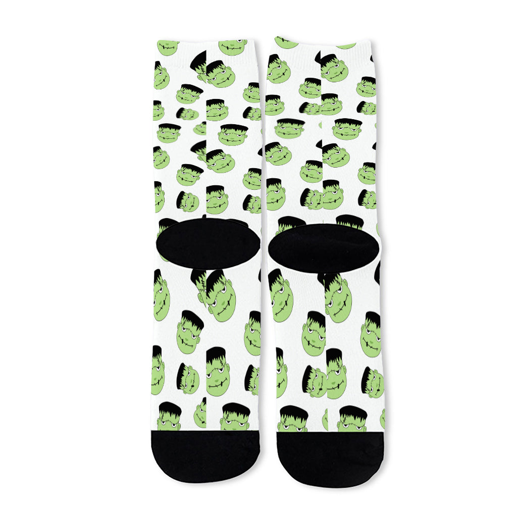 Halloween Frankenstein Pattern Print Long Socks