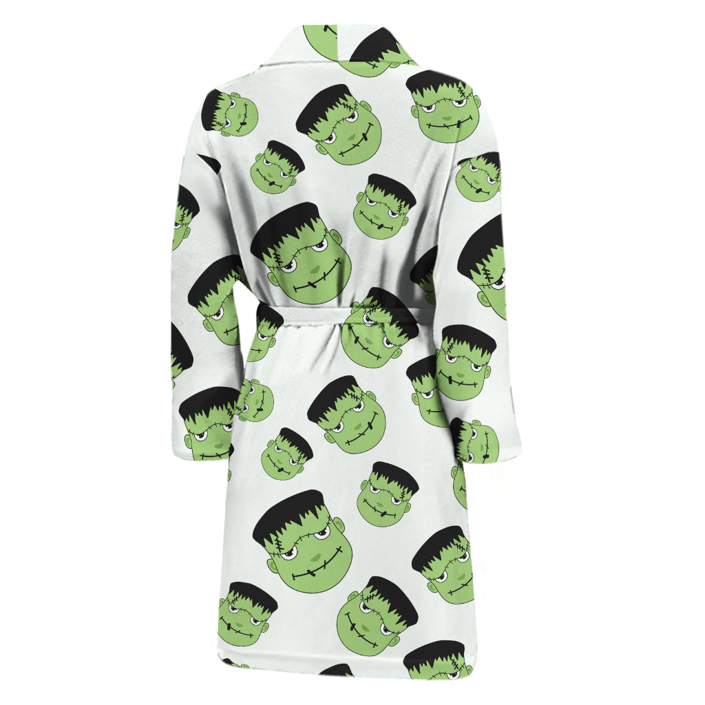 Halloween Frankenstein Pattern Print Men's Bathrobe