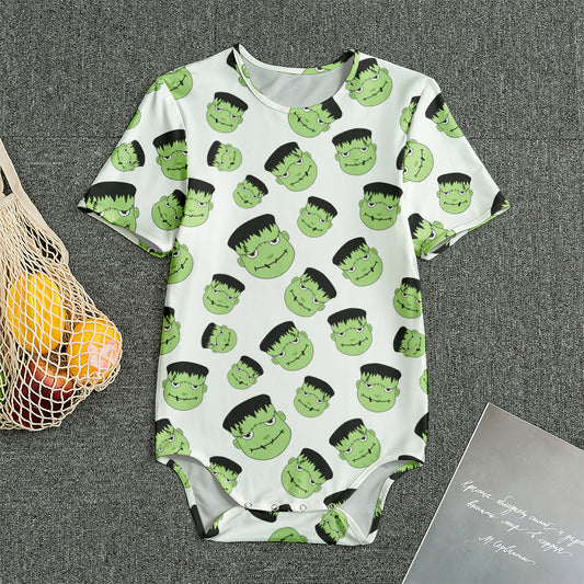Halloween Frankenstein Pattern Print Men's Bodysuit
