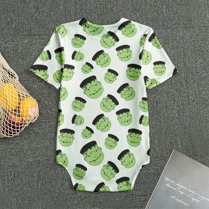 Halloween Frankenstein Pattern Print Men's Bodysuit