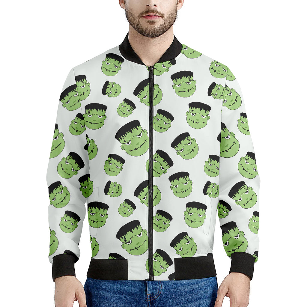 Halloween Frankenstein Pattern Print Men's Bomber Jacket