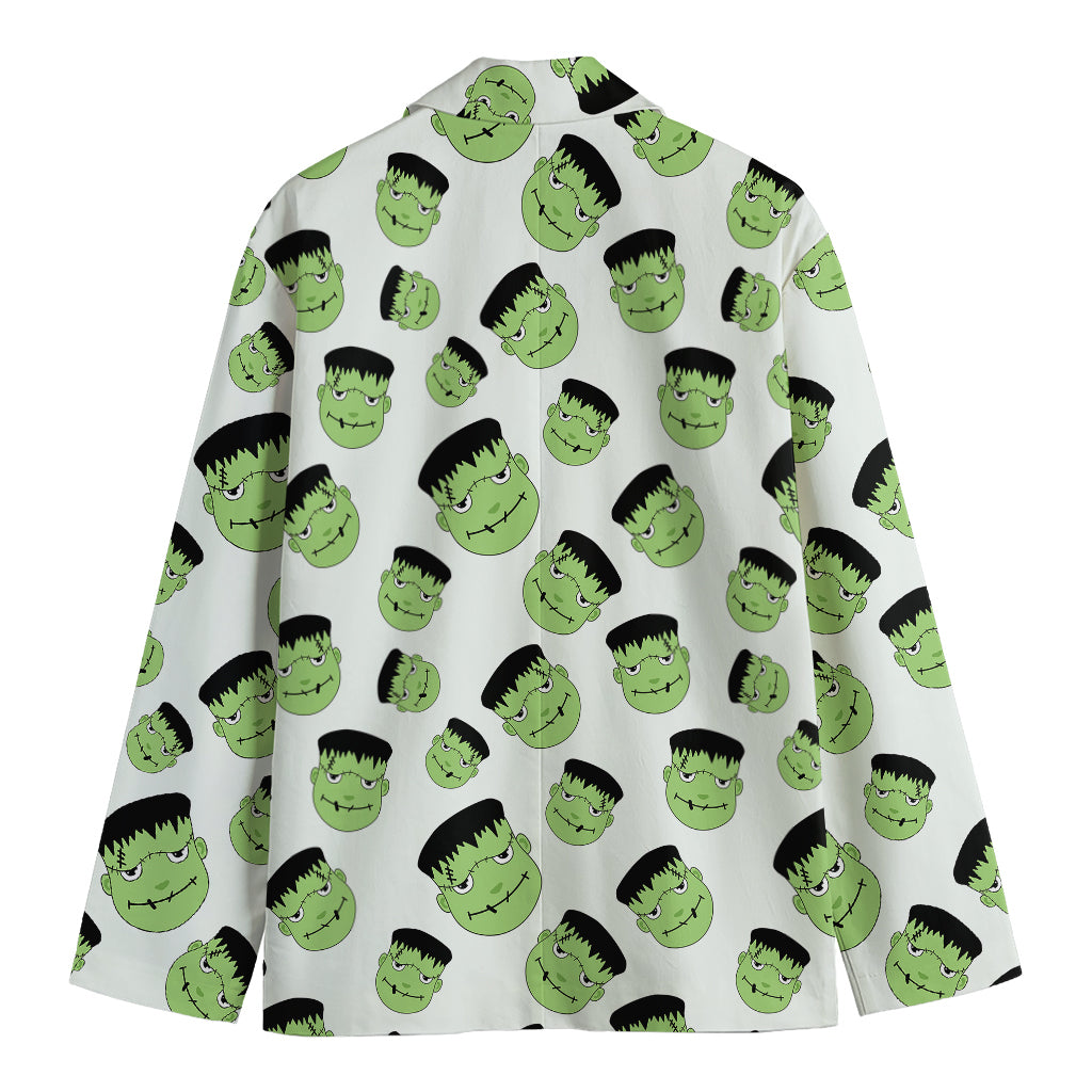 Halloween Frankenstein Pattern Print Men's Cotton Blazer