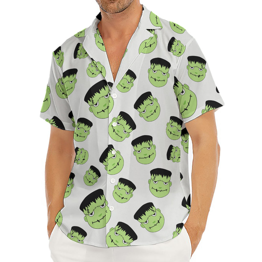 Halloween Frankenstein Pattern Print Men's Deep V-Neck Shirt