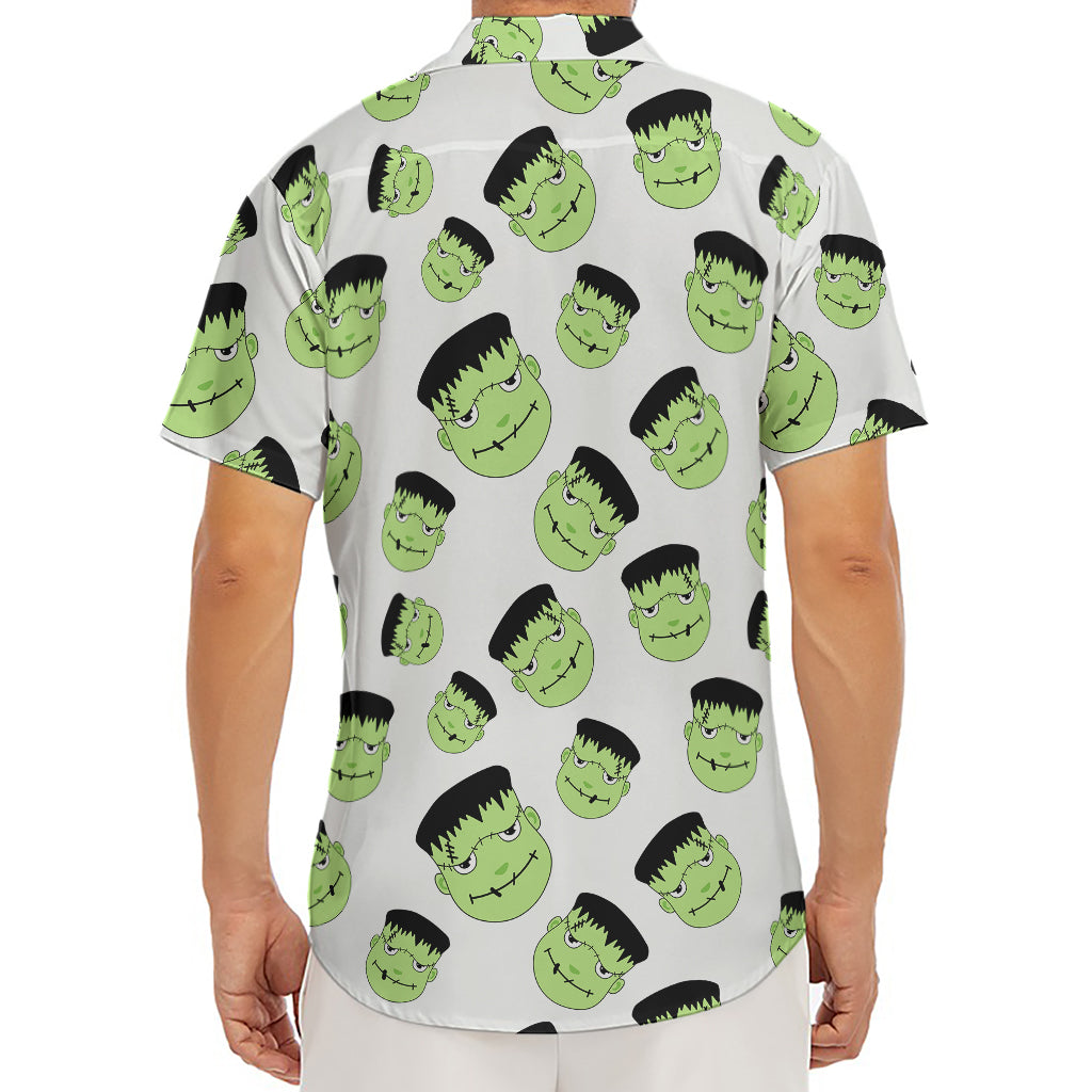 Halloween Frankenstein Pattern Print Men's Deep V-Neck Shirt