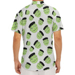 Halloween Frankenstein Pattern Print Men's Deep V-Neck Shirt