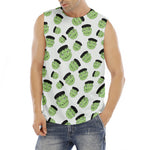 Halloween Frankenstein Pattern Print Men's Fitness Tank Top