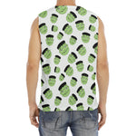 Halloween Frankenstein Pattern Print Men's Fitness Tank Top