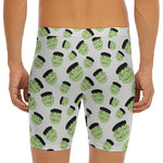 Halloween Frankenstein Pattern Print Men's Long Boxer Briefs