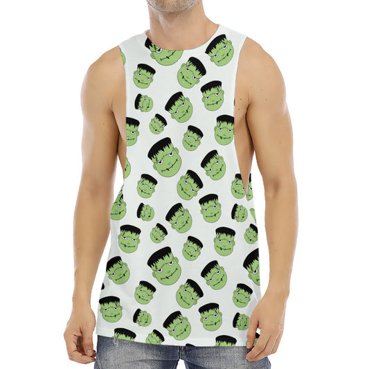 Halloween Frankenstein Pattern Print Men's Muscle Tank Top