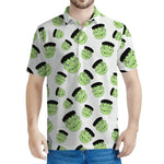 Halloween Frankenstein Pattern Print Men's Polo Shirt