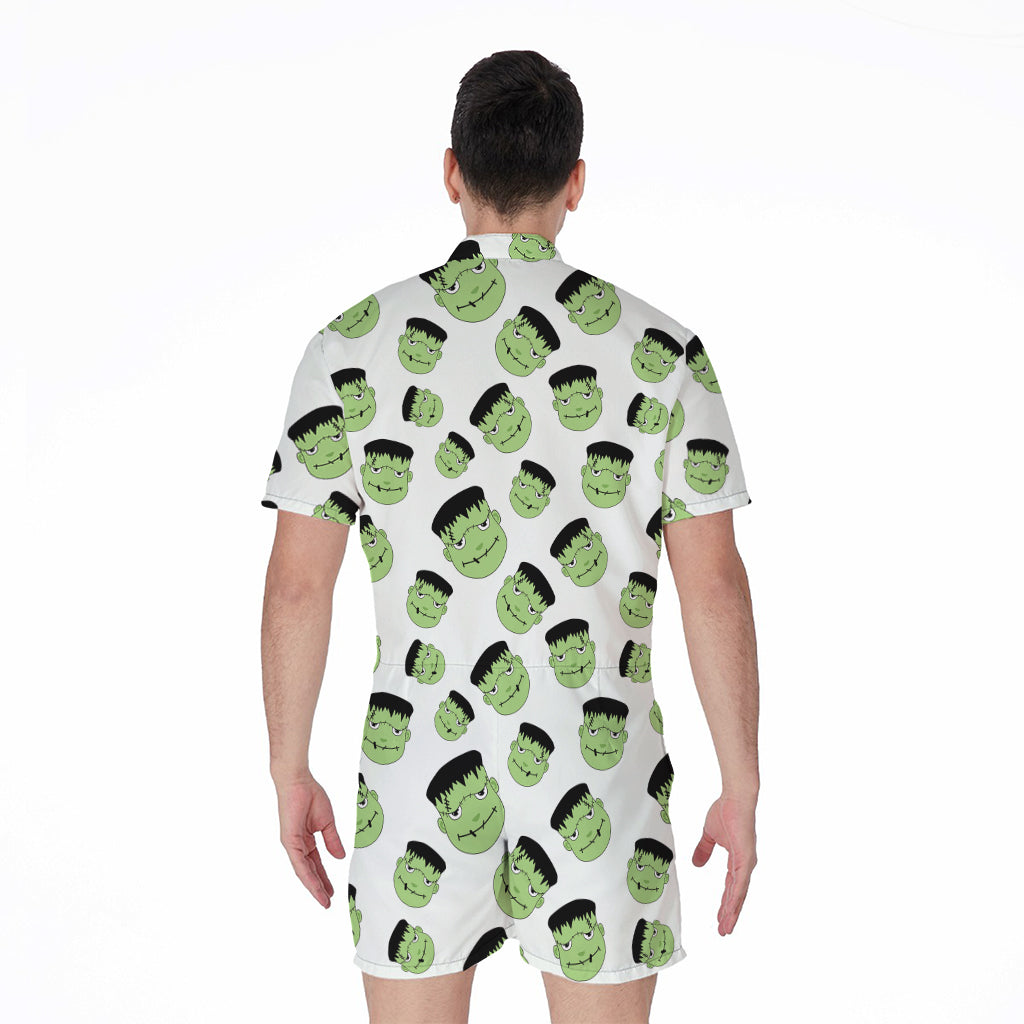 Halloween Frankenstein Pattern Print Men's Rompers