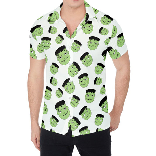 Halloween Frankenstein Pattern Print Men's Shirt
