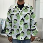 Halloween Frankenstein Pattern Print Men's Shirt Jacket