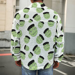 Halloween Frankenstein Pattern Print Men's Shirt Jacket