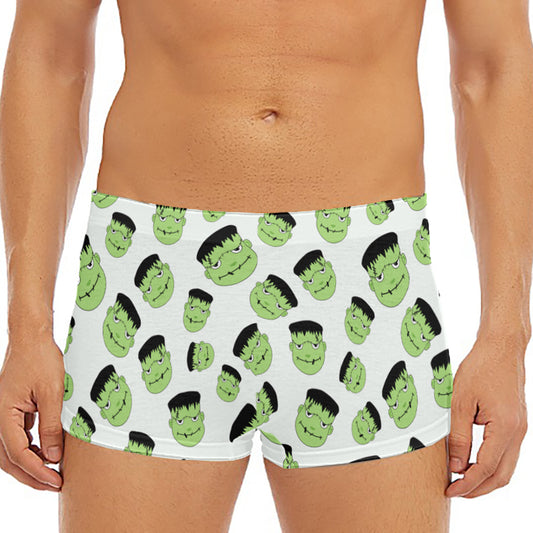 Halloween Frankenstein Pattern Print Men's Short Boxer Briefs