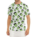 Halloween Frankenstein Pattern Print Men's Short Sleeve Rash Guard