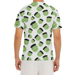 Halloween Frankenstein Pattern Print Men's Short Sleeve Rash Guard