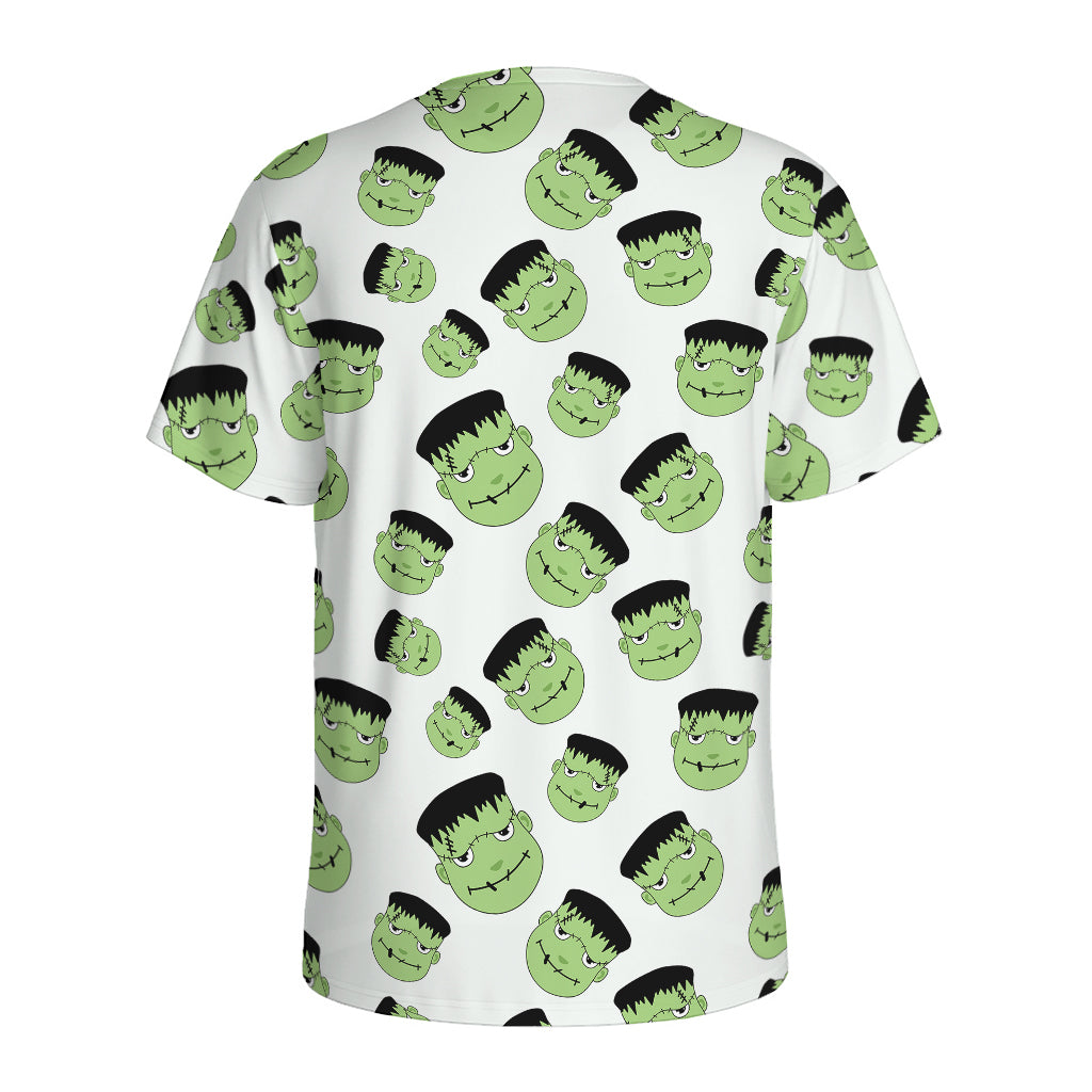 Halloween Frankenstein Pattern Print Men's Sports T-Shirt