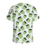Halloween Frankenstein Pattern Print Men's Sports T-Shirt
