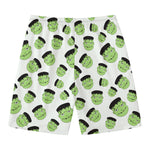 Halloween Frankenstein Pattern Print Men's Swim Trunks