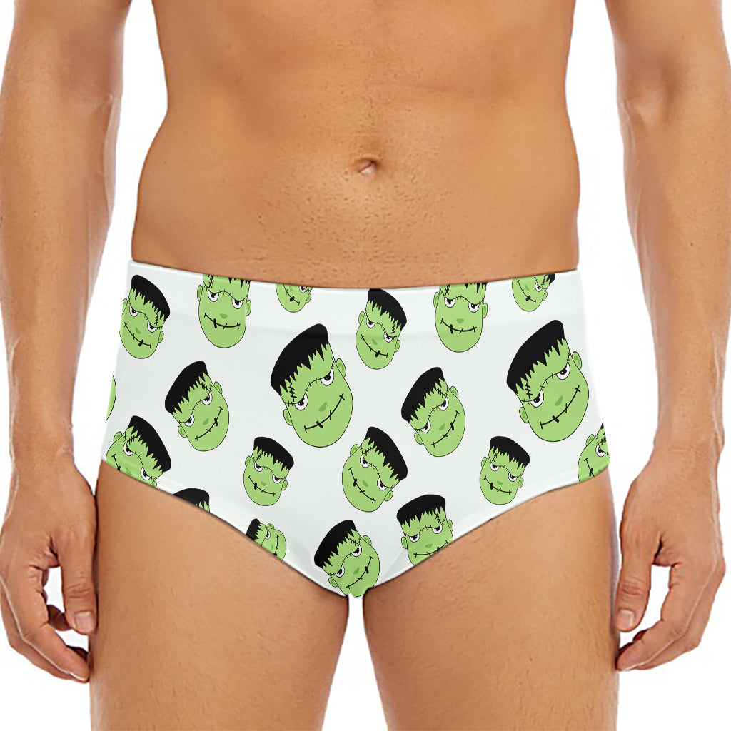 Halloween Frankenstein Pattern Print Men's Triangle Swim Briefs