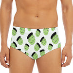Halloween Frankenstein Pattern Print Men's Triangle Swim Briefs