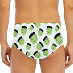 Halloween Frankenstein Pattern Print Men's Triangle Swim Briefs