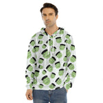 Halloween Frankenstein Pattern Print Men's Velvet Pullover Hoodie