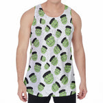 Halloween Frankenstein Pattern Print Men's Velvet Tank Top
