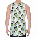 Halloween Frankenstein Pattern Print Men's Velvet Tank Top