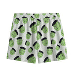 Halloween Frankenstein Pattern Print Mesh Shorts