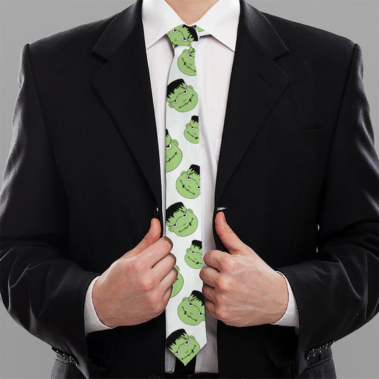 Halloween Frankenstein Pattern Print Necktie