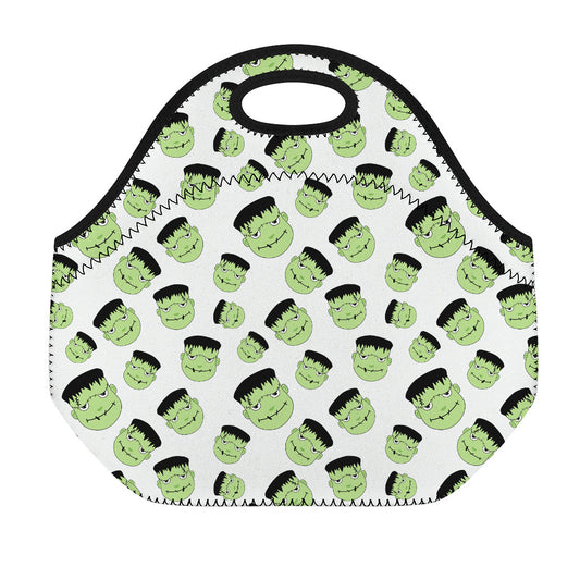 Halloween Frankenstein Pattern Print Neoprene Lunch Bag
