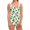 Halloween Frankenstein Pattern Print One Piece Swimsuit