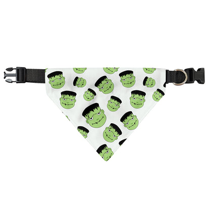 Halloween Frankenstein Pattern Print Over The Collar Dog Bandana