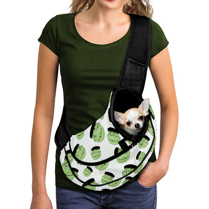 Halloween Frankenstein Pattern Print Pet Sling Carrier