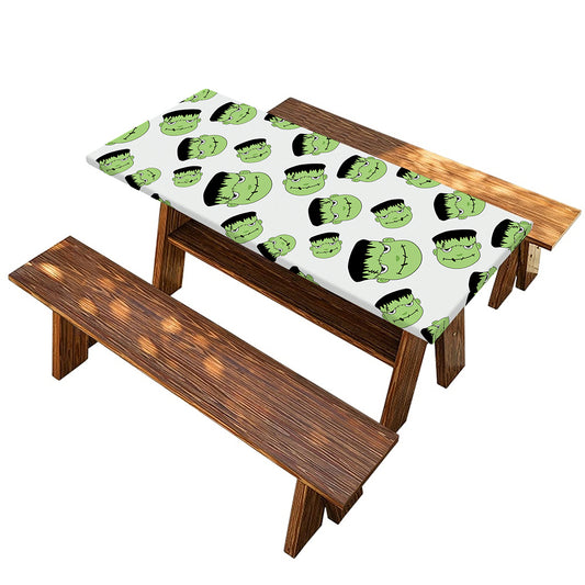 Halloween Frankenstein Pattern Print Picnic Table Cover