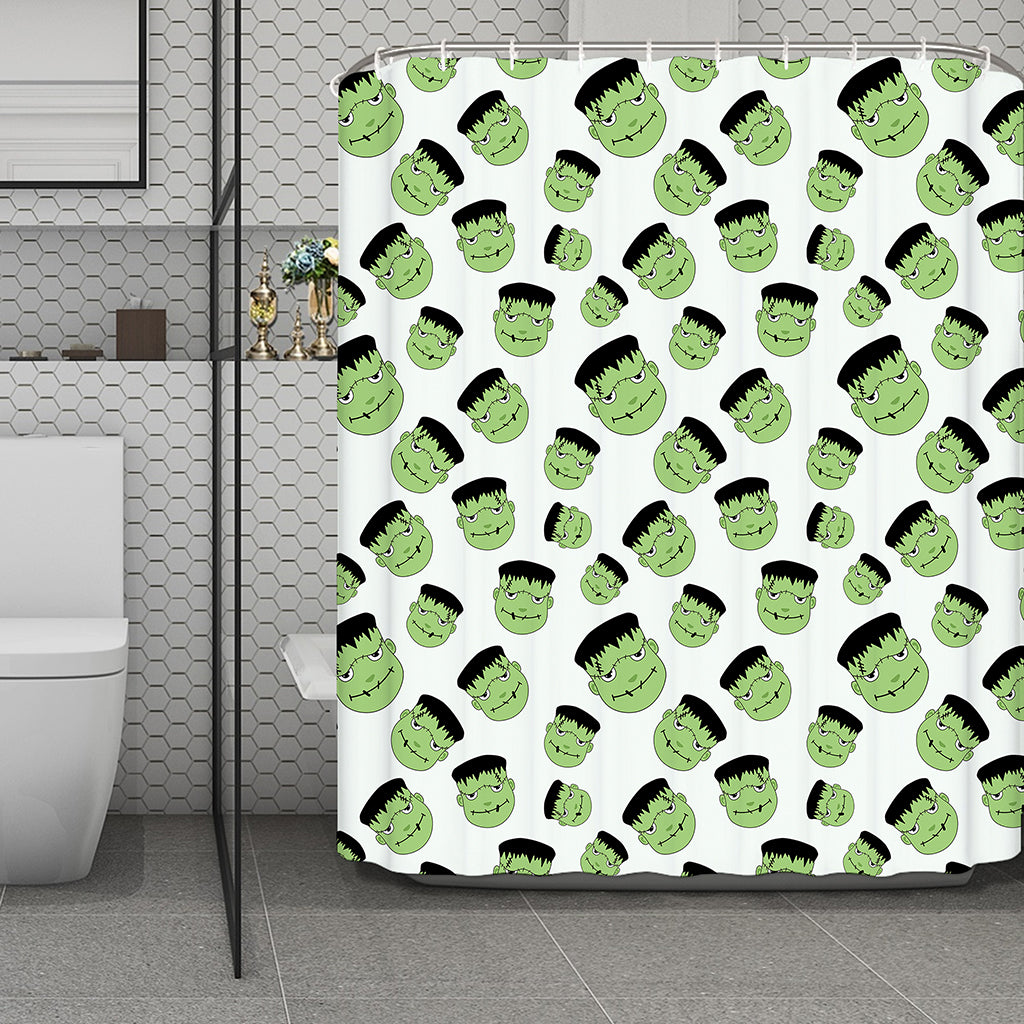 Halloween Frankenstein Pattern Print Polyester Shower Curtain