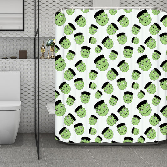 Halloween Frankenstein Pattern Print Polyester Shower Curtain