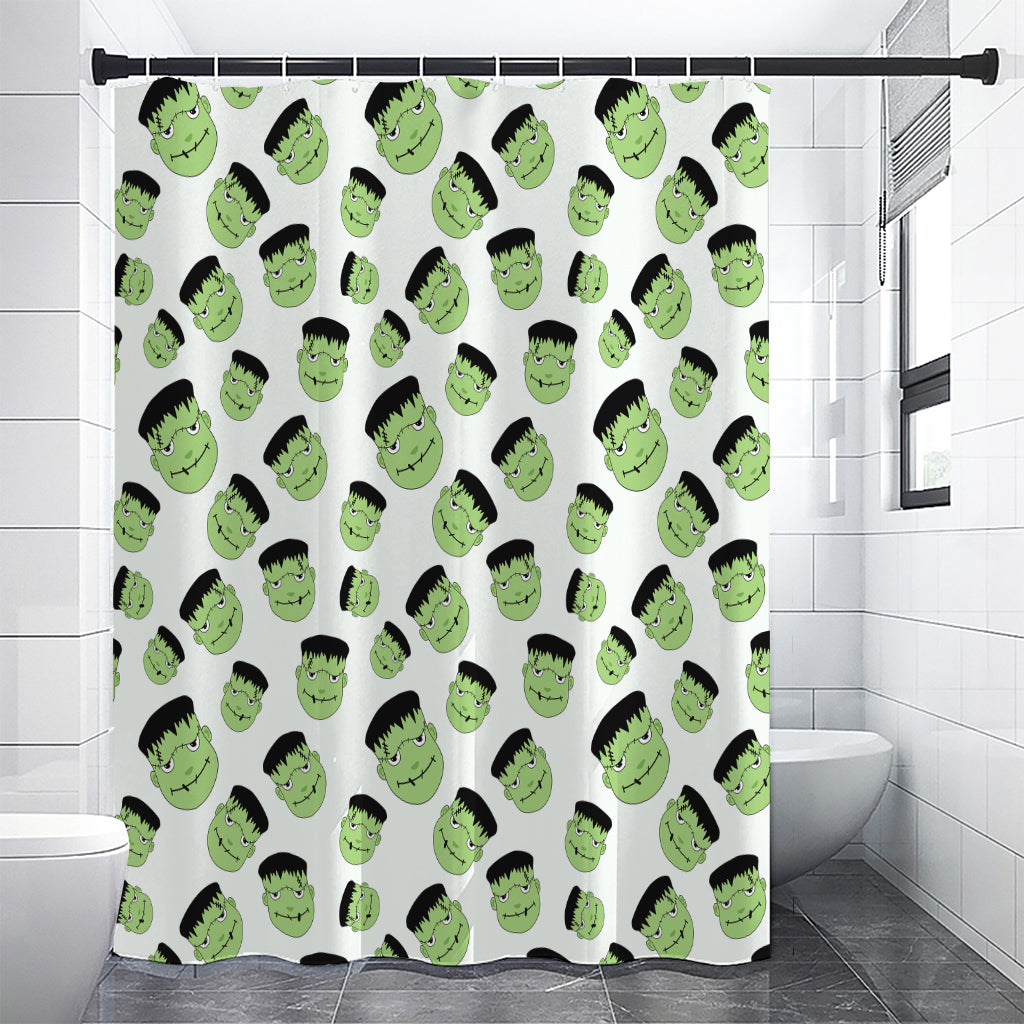 Halloween Frankenstein Pattern Print Premium Shower Curtain