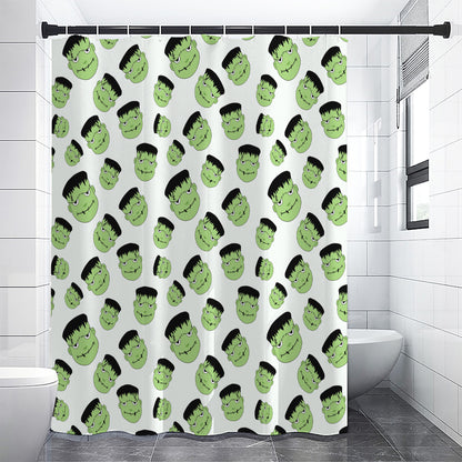 Halloween Frankenstein Pattern Print Premium Shower Curtain