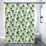 Halloween Frankenstein Pattern Print Premium Shower Curtain