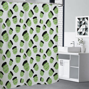 Halloween Frankenstein Pattern Print Premium Shower Curtain