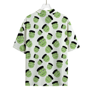 Halloween Frankenstein Pattern Print Rayon Hawaiian Shirt