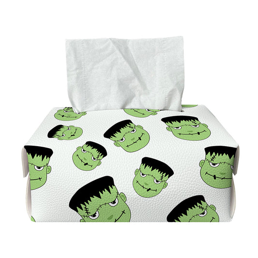 Halloween Frankenstein Pattern Print Rectangle Tissue Box Cover
