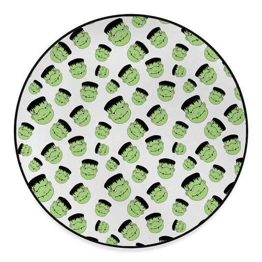 Halloween Frankenstein Pattern Print Round Floor Mat